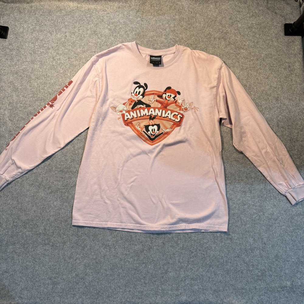 The Hundreds x Animaniacs Long Sleeve Graphic T-Shirt Pink Mens Large Streetwear